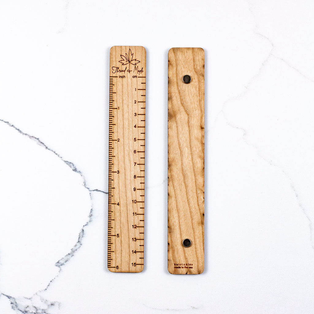 Magnetic Cherry Wood 6" Ruler