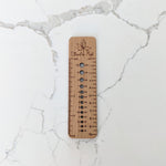 Cherry Wood 4 Ruler - Needle Gauge - Notions
