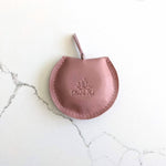 leather retractable tape measure pink